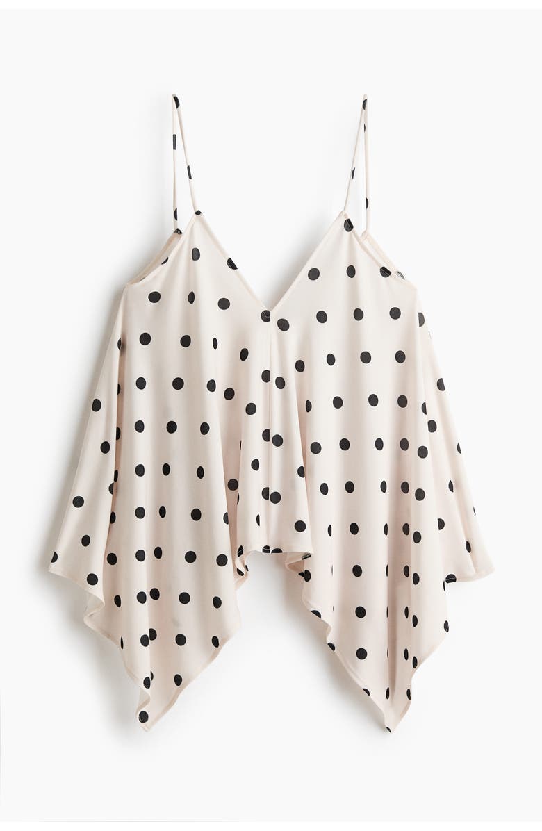 H&M Loose-fit Strappy Top, Main, color, White/Polka Dot