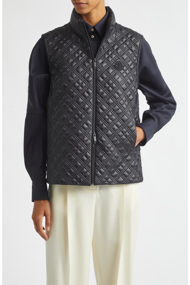Interiorite Quilted Down Ripstop Vest, Main, color, BLACK
