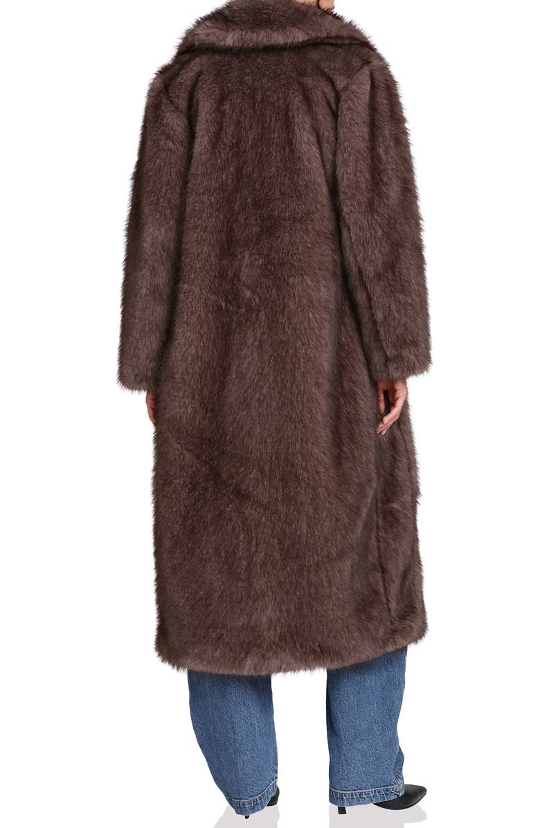 Avec Les Filles Faux Fur Longline Coat, Alternate, color, Espresso Mink