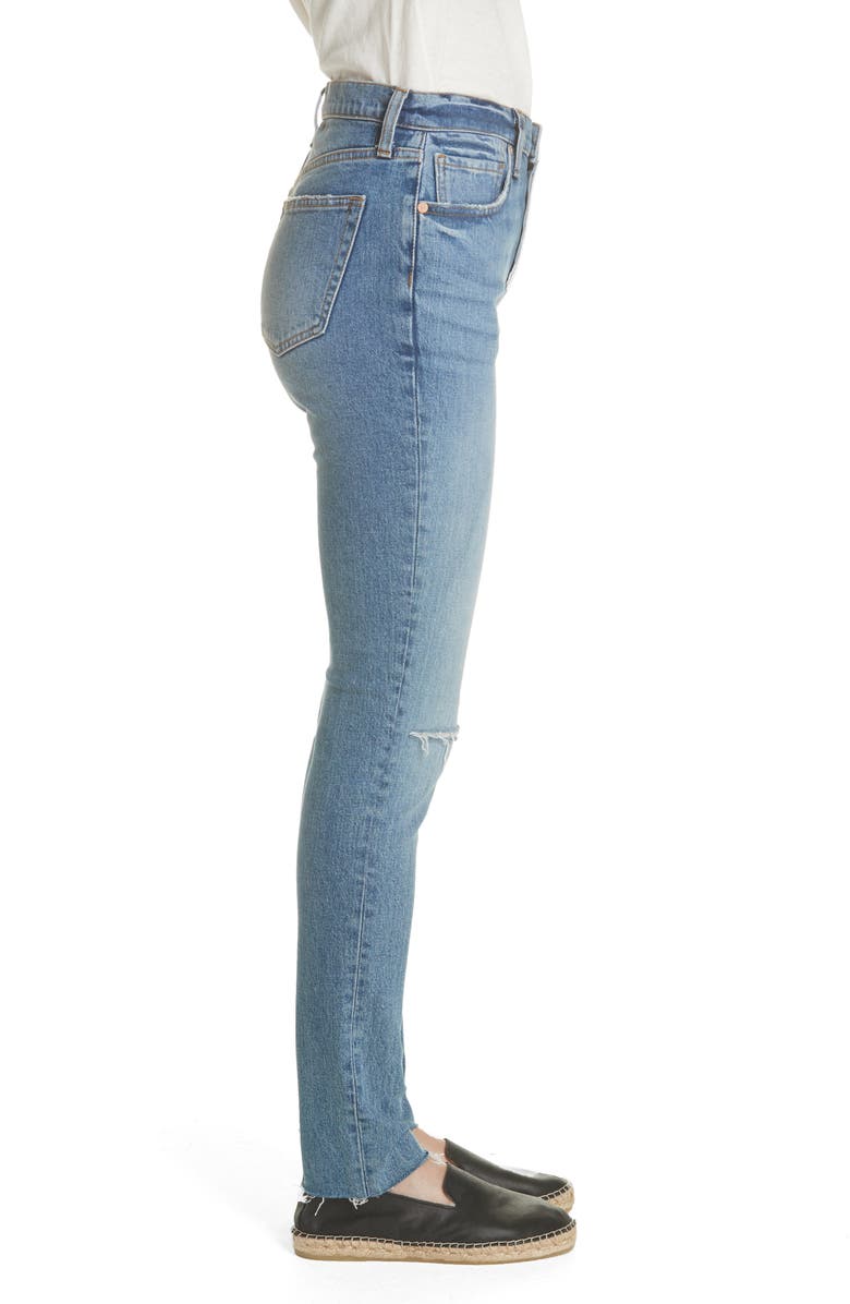 Free People Stella High Waist Raw Hem Skinny Jeans, Alternate, color, 