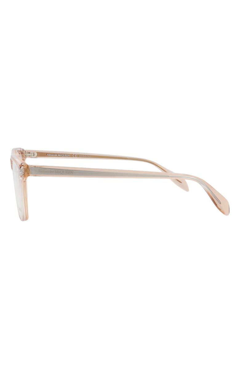 McQueen 53mm Square Reading Glasses, Alternate, color, Beige/ Beige Transparent