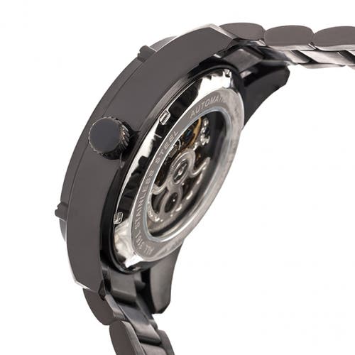 Heritor Automatic Daniels Semi-skeleton Leather-band Watch In Metallic
