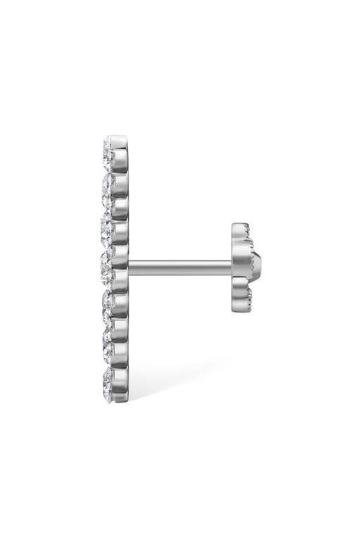 Maria Tash Diamond Apsara Single Bar Threaded Stud Earring In Metallic