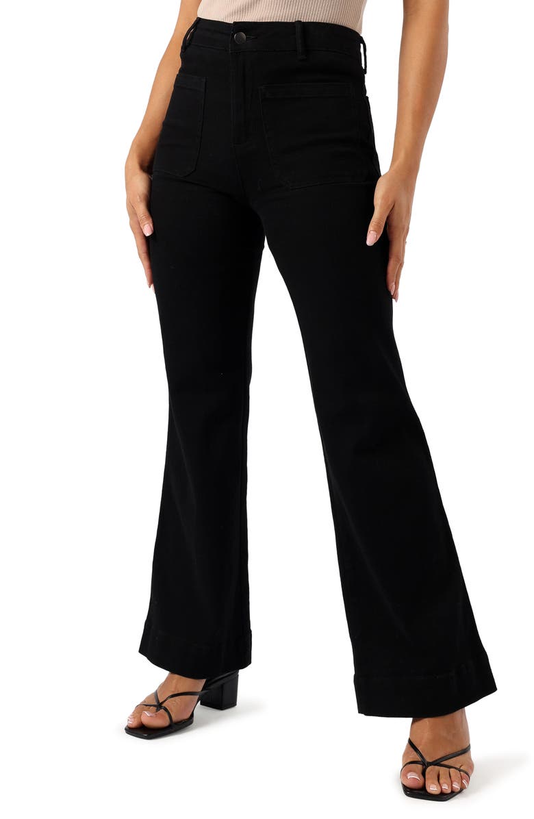 Petal & Pup Nico Patch Pocket Super High Waist Wide Leg Jeans, Main, color, 