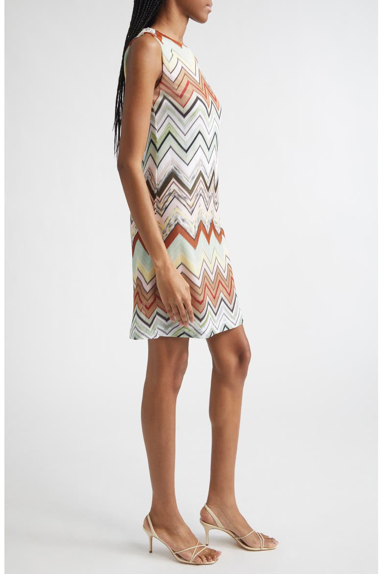 Zigzag Knit Minidress, Alternate, color, BLUE ORANGE GREEN TONES