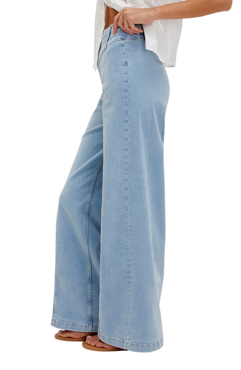 Free People Libre Front Yoke Wide Leg Jeans, Alternate, color, Palermo