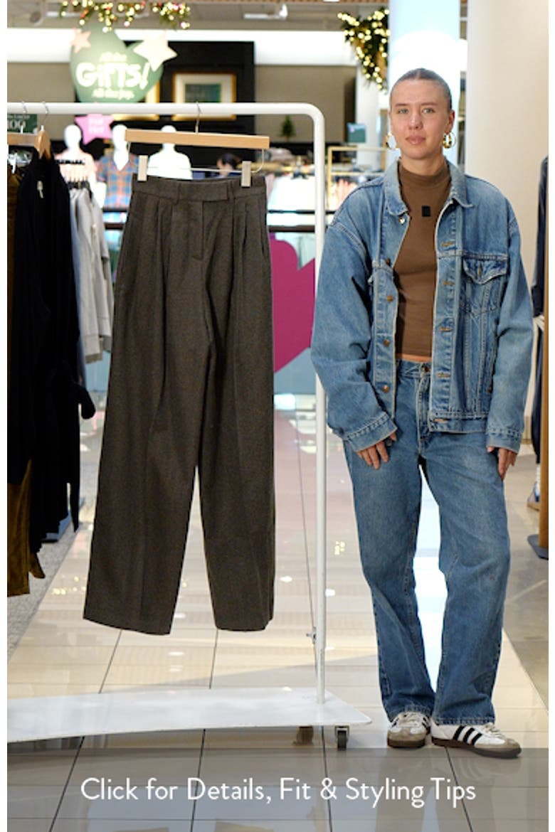 Herringbone Pleated Wide Leg Pants video