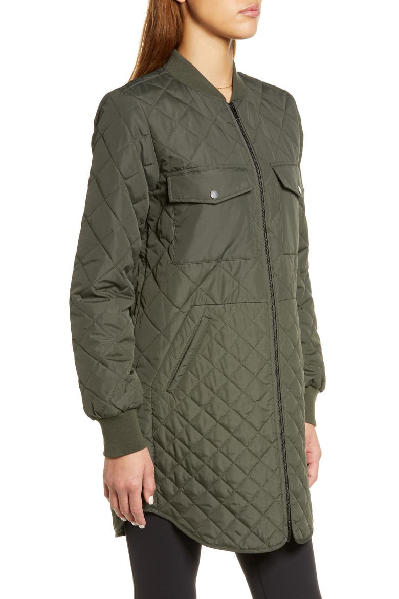 Quilted Recycled Polyester Jacket, Alternate, color, OLIVE