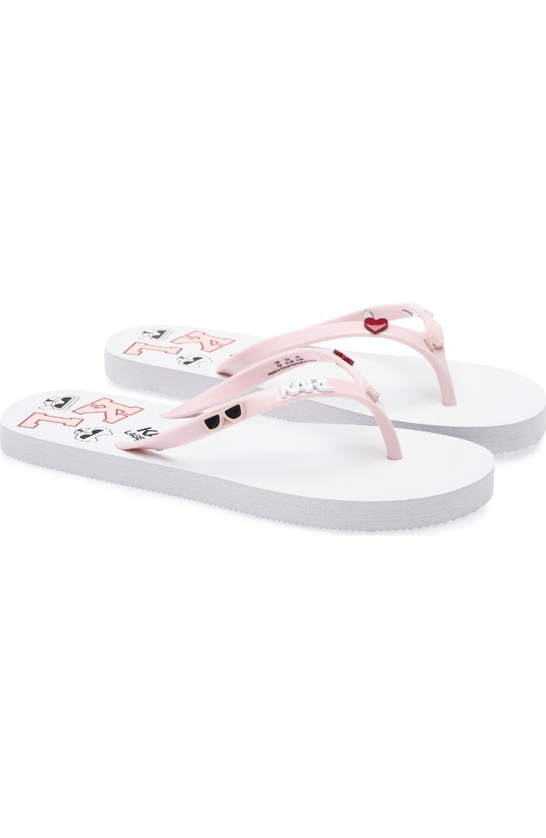 KARL LAGERFELD PARIS Zamir Flip Flop Sandal, Main, color, White