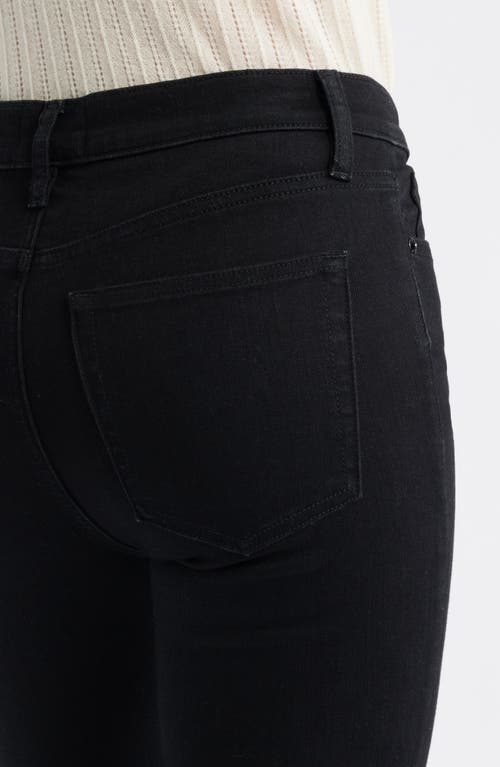 Frame Pixie Icon High Waist Flare Jeans In Black