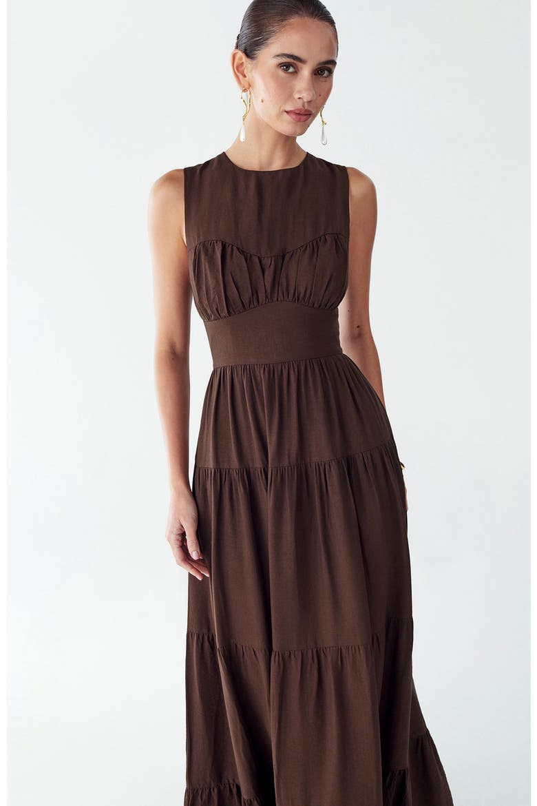 Elowyn Maxi Dress, Alternate, color, Chocolate
