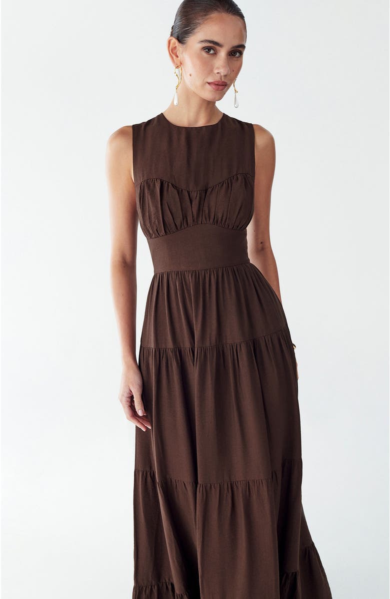 ST MRLO Elowyn Maxi Dress, Alternate, color, Chocolate
