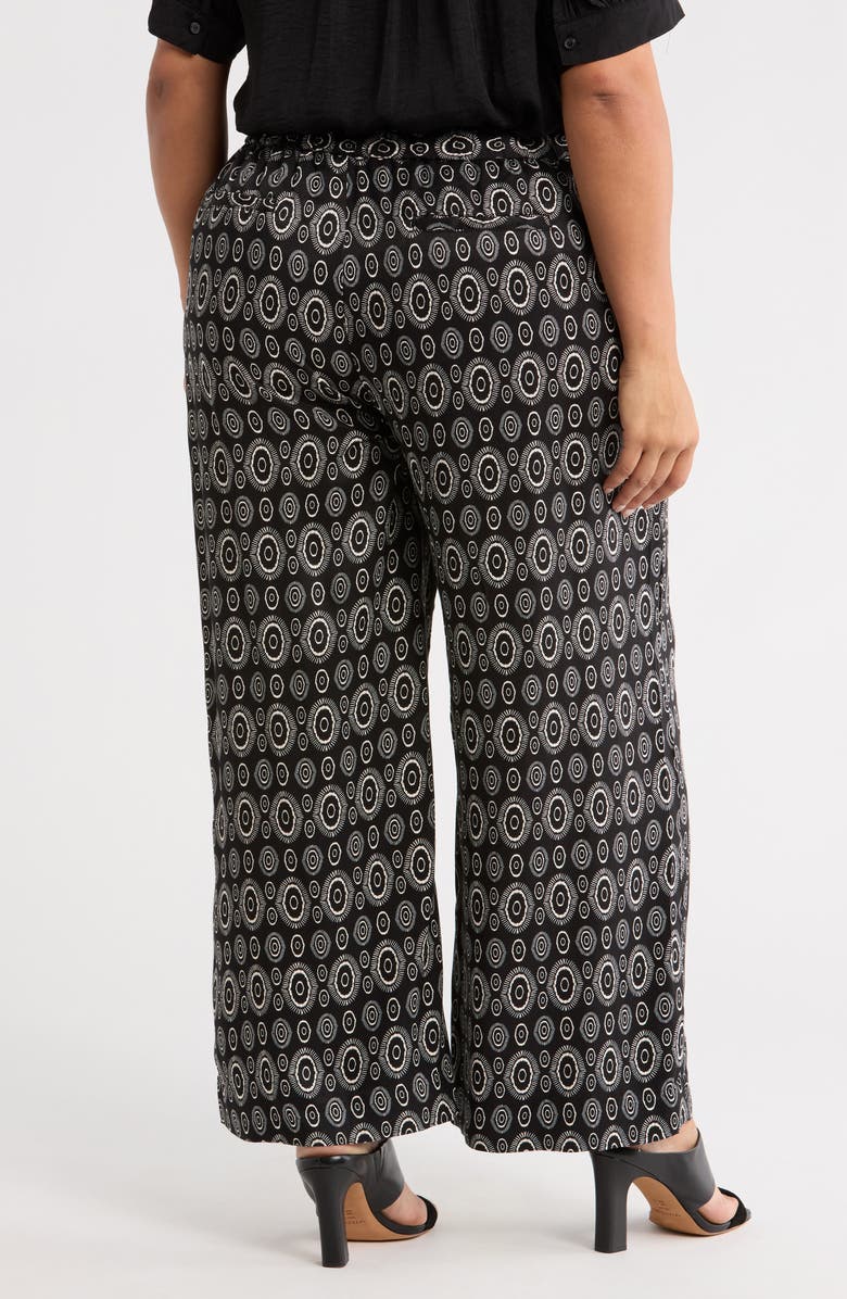 T Tahari Patterned Wide Leg Pants, Alternate, color, Black/ Ivory Circles