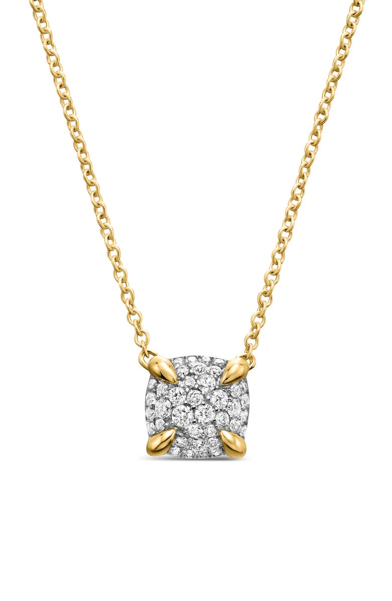 David Yurman Petite Chatelaine<sup>®</sup> 18K Yellow Gold & Diamond Pendant Necklace, 7mm, Main, color, Diamond