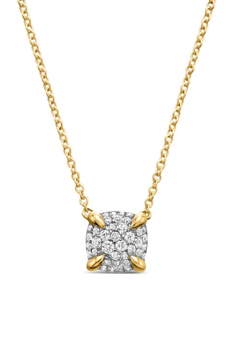 Petite Chatelaine® 18K Yellow Gold & Diamond Pendant Necklace, 7mm