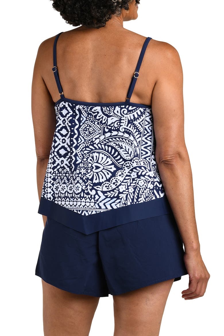 Bohemia Flutter Tankini Swim Top, Alternate, color, INDIGO
