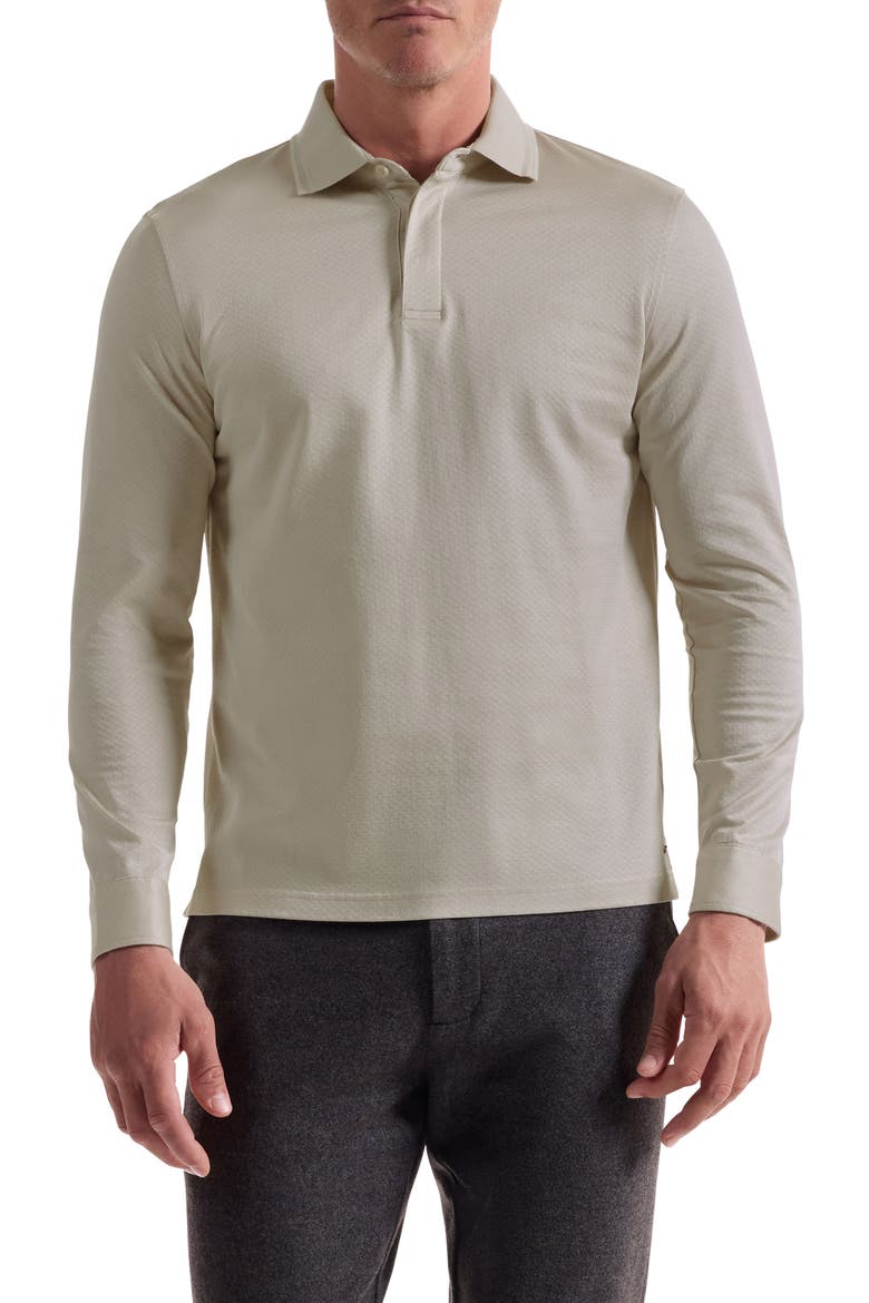 Mercerized Cotton Long Sleeve Polo, Main, color, LIMESTONE