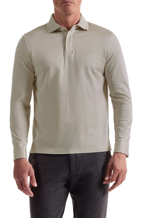 Mercerized Cotton Long Sleeve Polo