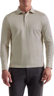 Bugatchi Mercerized Cotton Long Sleeve Polo