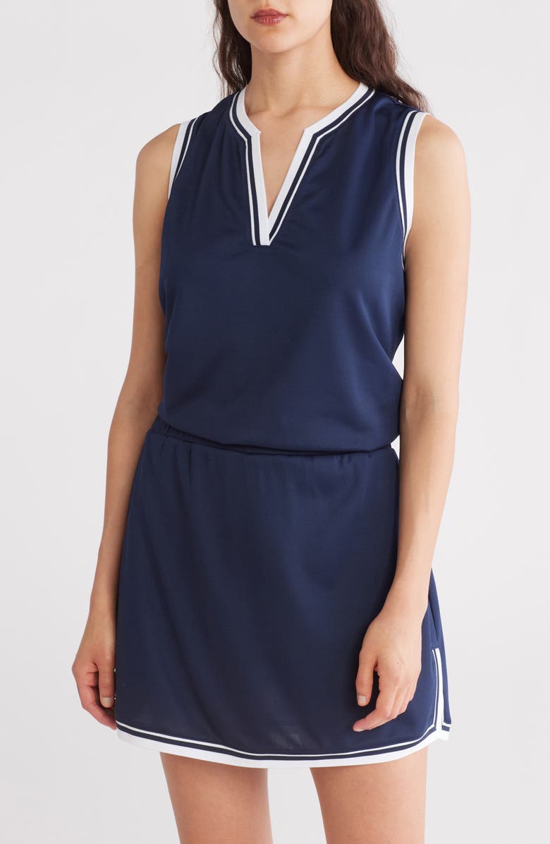 Nanette Lepore Play Sport Tech Split Neck Tank, Main, color,