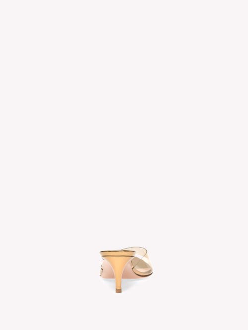 Gianvito Rossi Elle 55 Mules In Metallic Gold Plastic