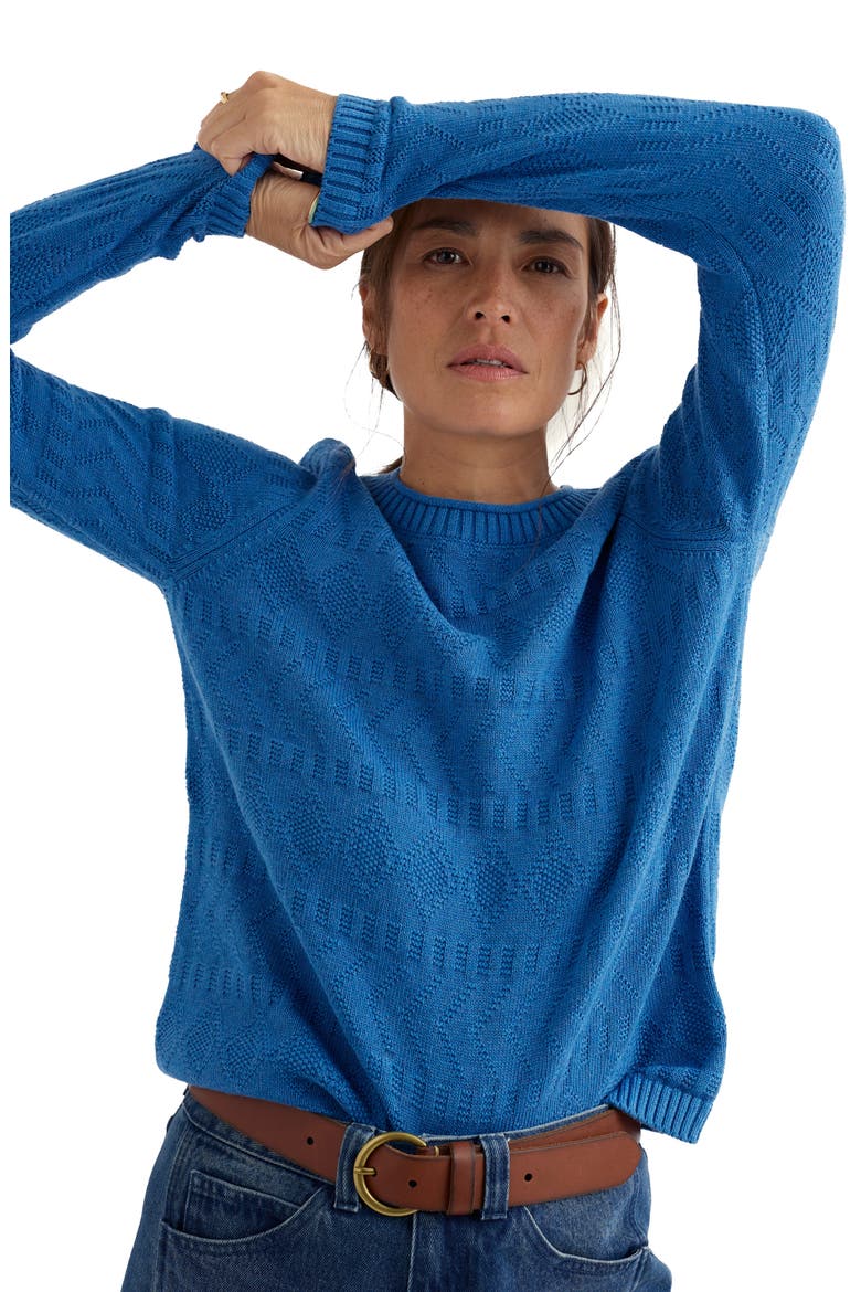 Kinter Organic Cotton Crewneck Sweater, Alternate, color, SAILBOATS