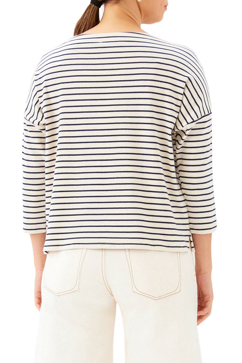 Stripe Boat Neck Top, Alternate, color, CREAM W/ NAVY