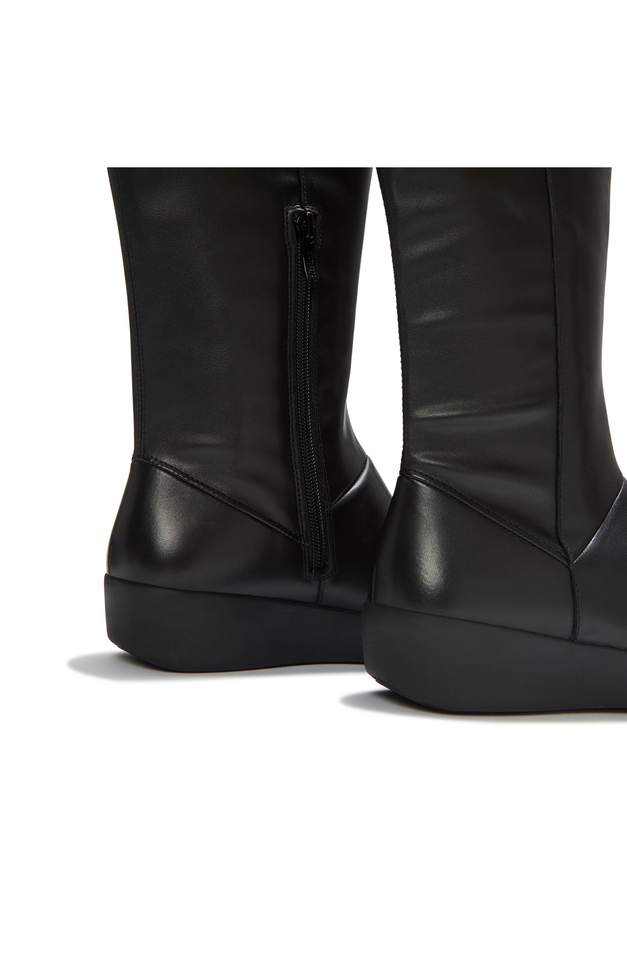 Flowform Leather Knee High Boot, Alternate, color, ALL BLACK