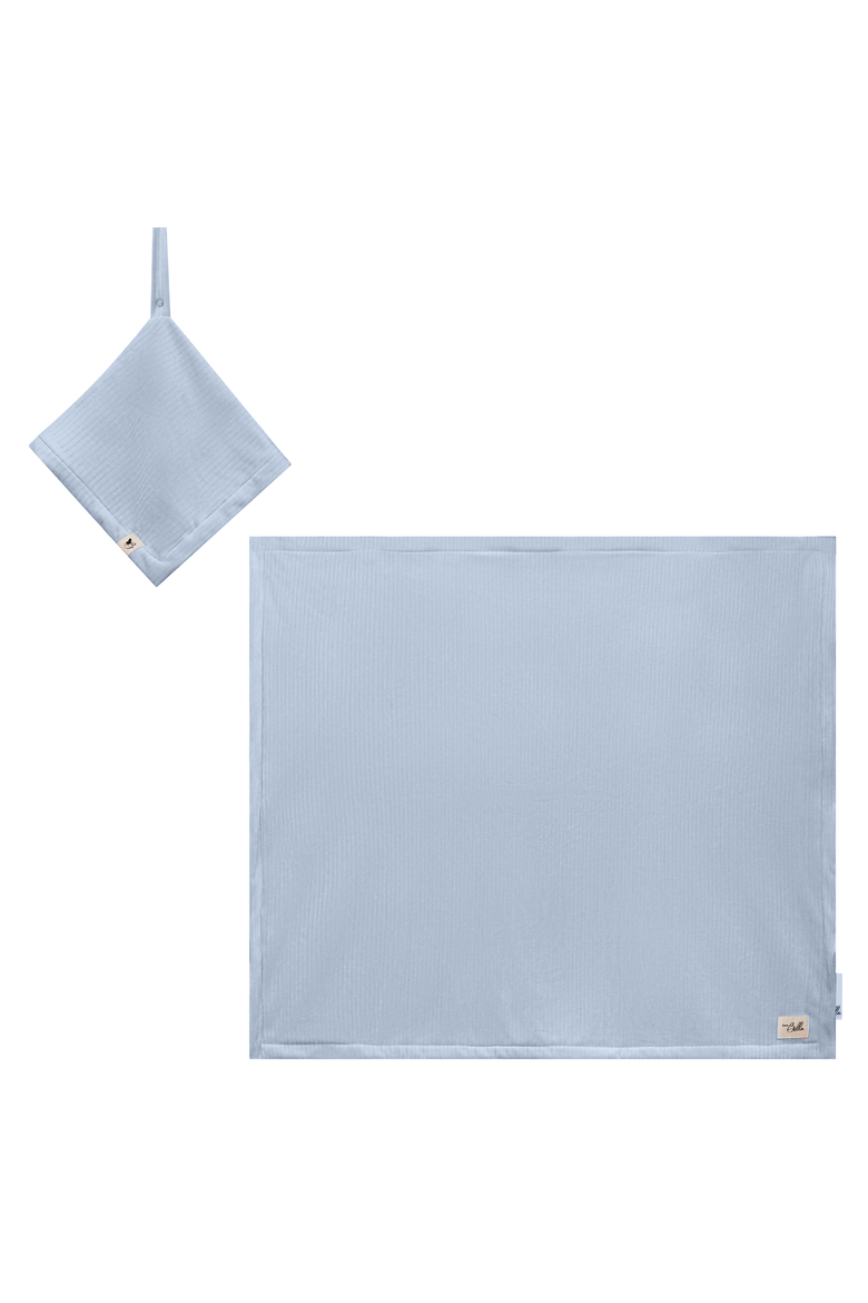 Velour Rib Blanket with Matching Lovey, Main, color, Blue