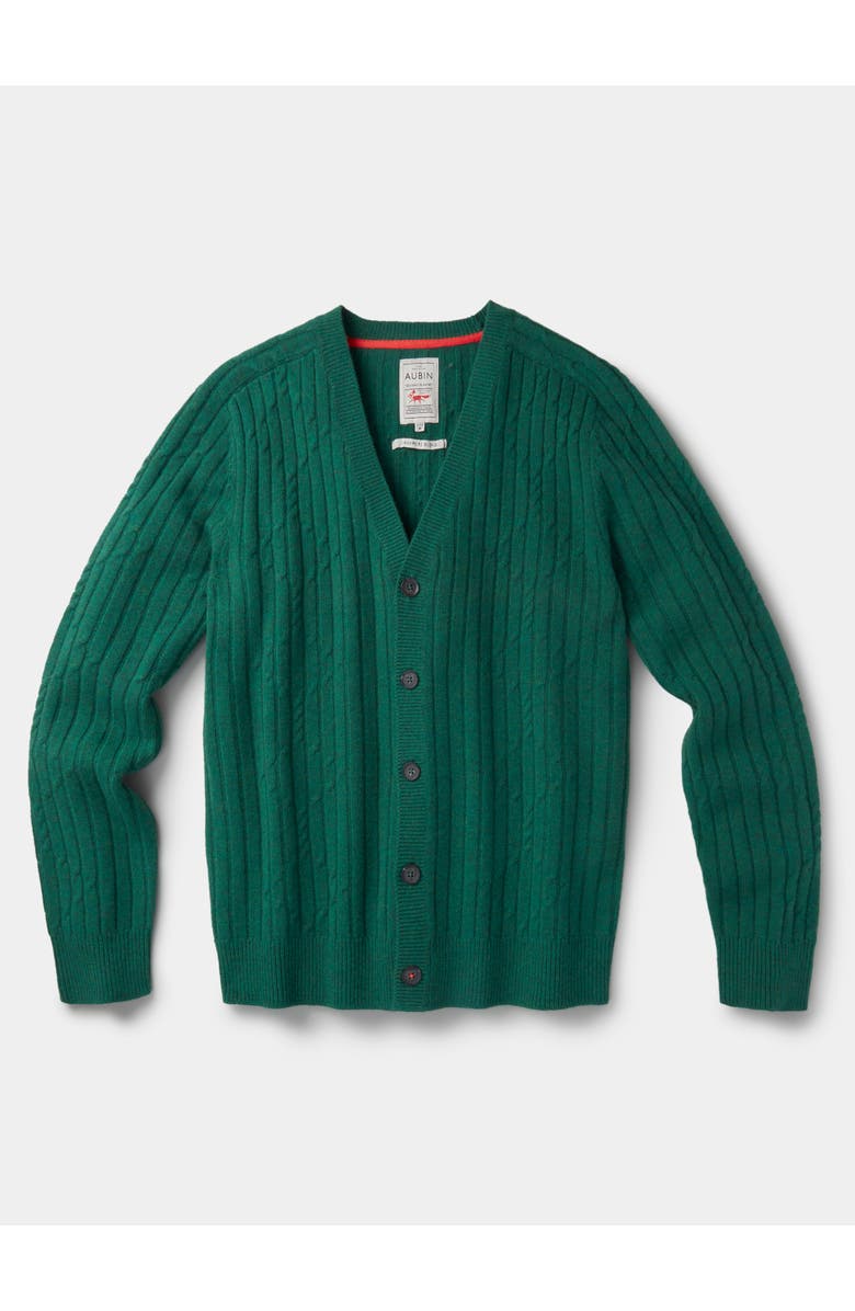 Aubin Leonard Wool Cable Sweater Cardigan, Alternate, color, Green