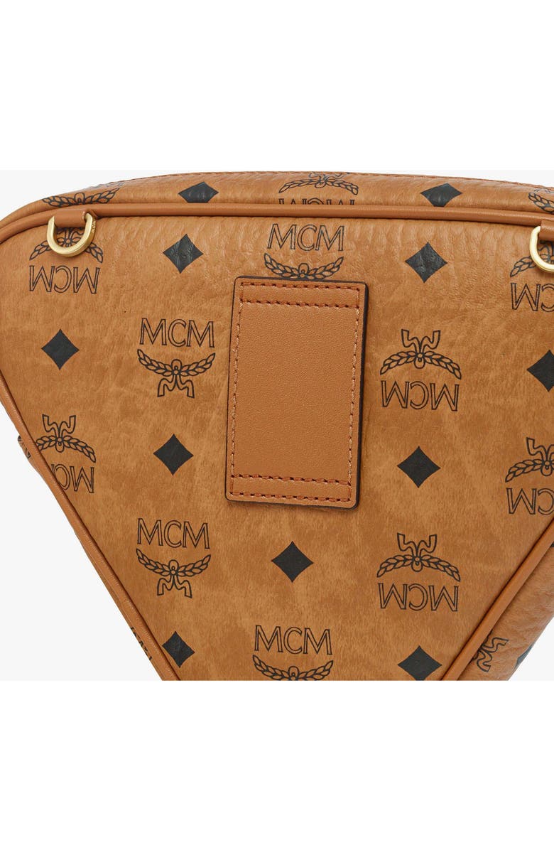 MCM Aren Tambourine Pouch in Visetos, Alternate, color, Cognac