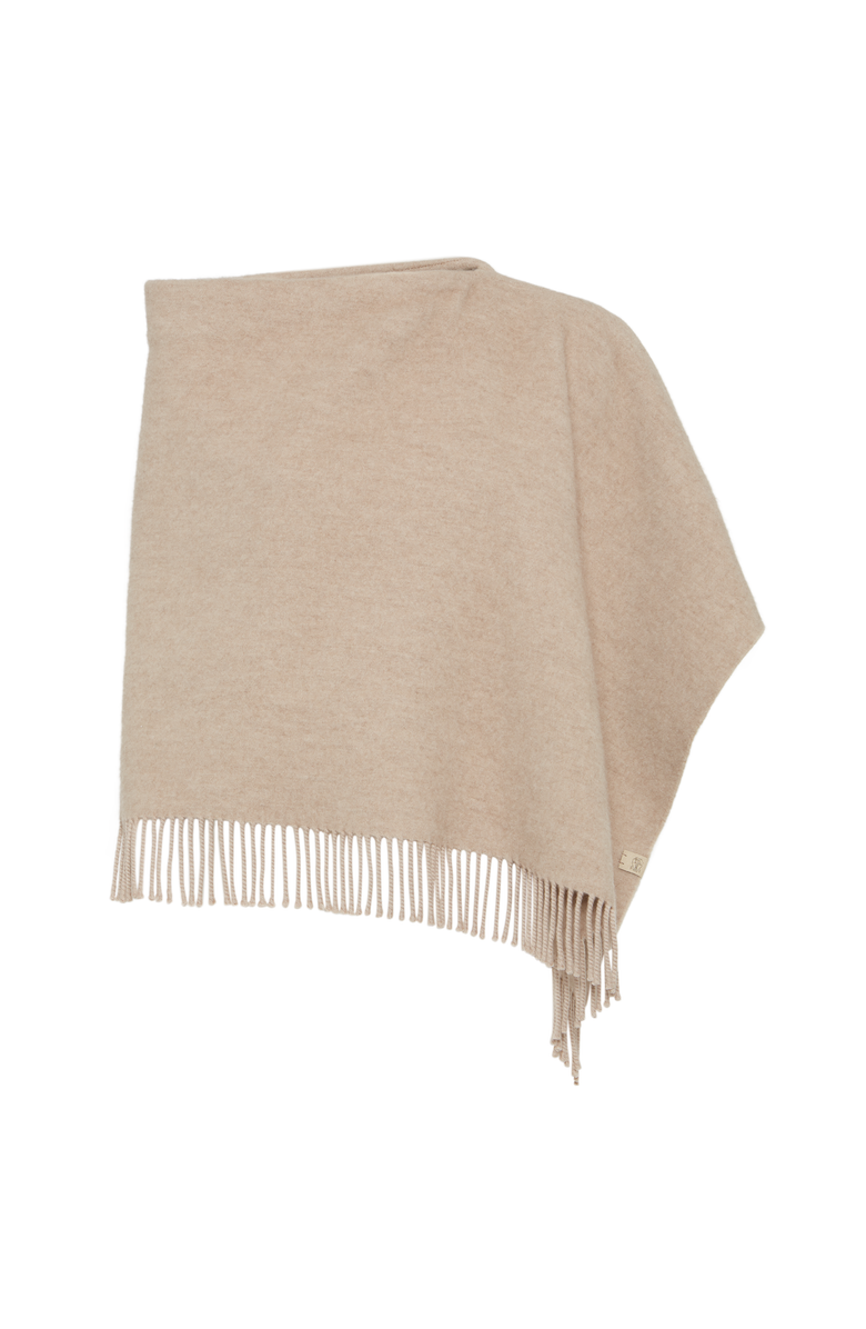 Brunello Cucinelli Double cloth poncho, Main, color, Biscuit