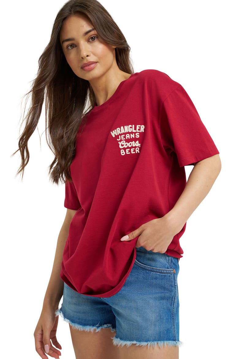 x Coors® Embroidered Logo T-Shirt, Alternate, color, BANQUET RED