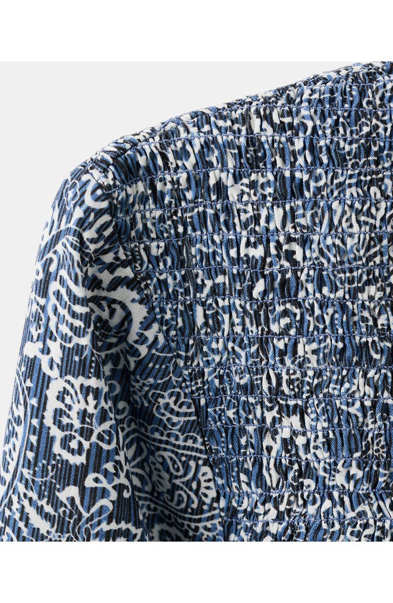 MANGO TEEN Abstract Paisley Print One Shoulder Crop Top, Alternate, color, 