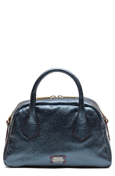 Mini Metallic Leather Bowler Bag