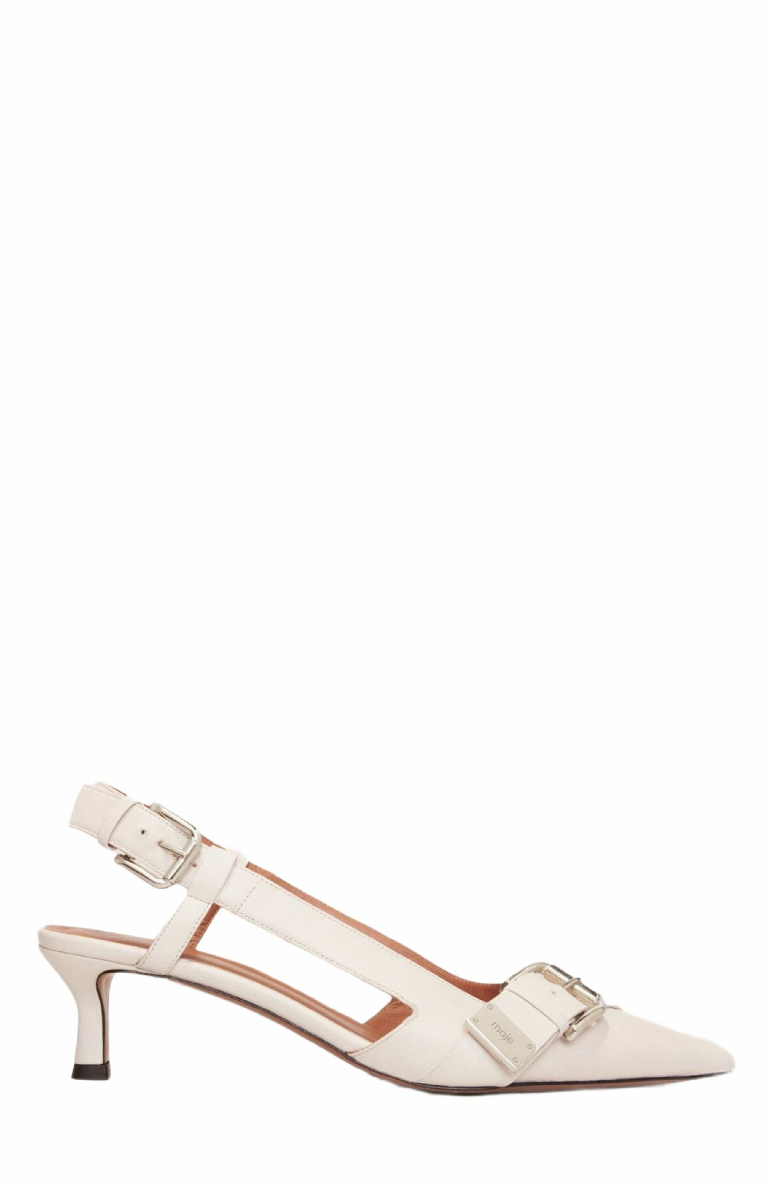 maje Double buckle slingback pump, Main, color, 