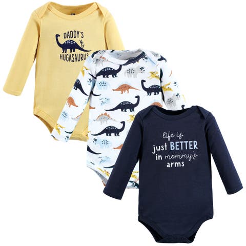 Cotton Long-Sleeve Bodysuits 3-Pack