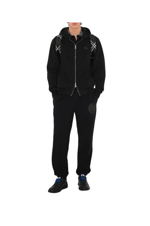 Burberry Ekd Badge Cotton Jogging Pants In Black