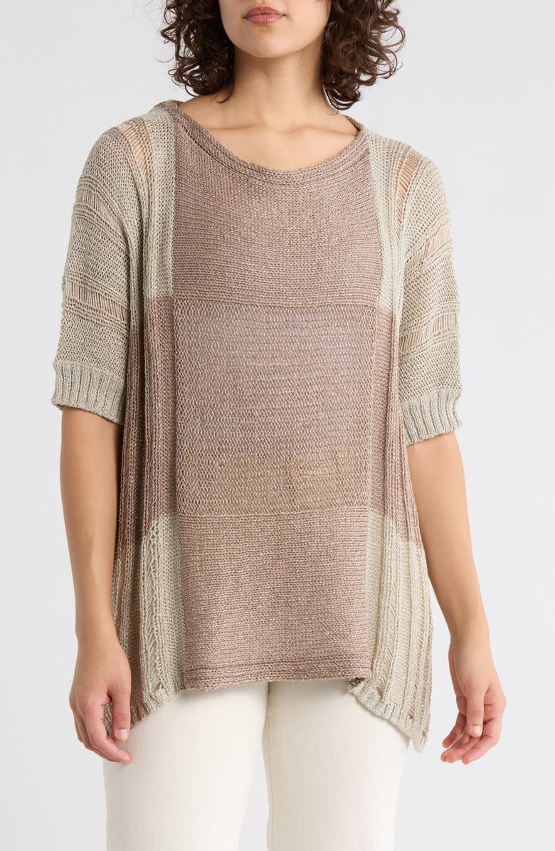 Forgotten Grace Open Knit Top, Main, color, Gold