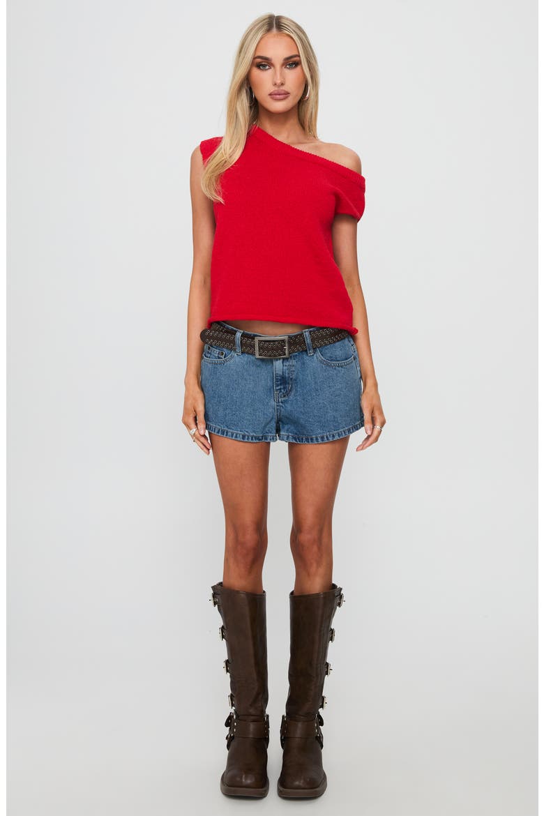 Ashfield One-Shoulder Sweater, Alternate, color, RED