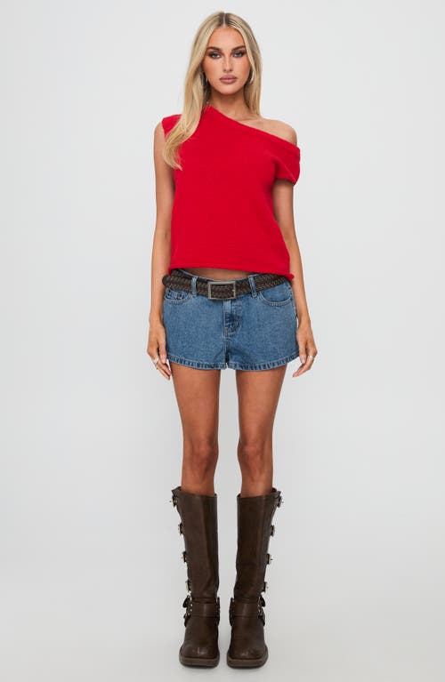Princess Polly Ashfield One-shoulder Sweater In Red