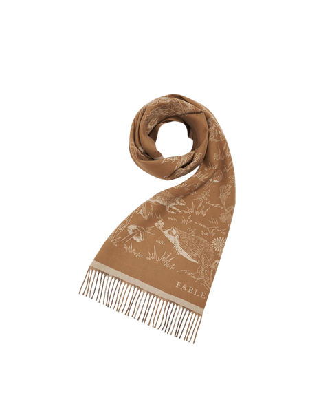 Woodland Scene Check Long Jacquard Scarf