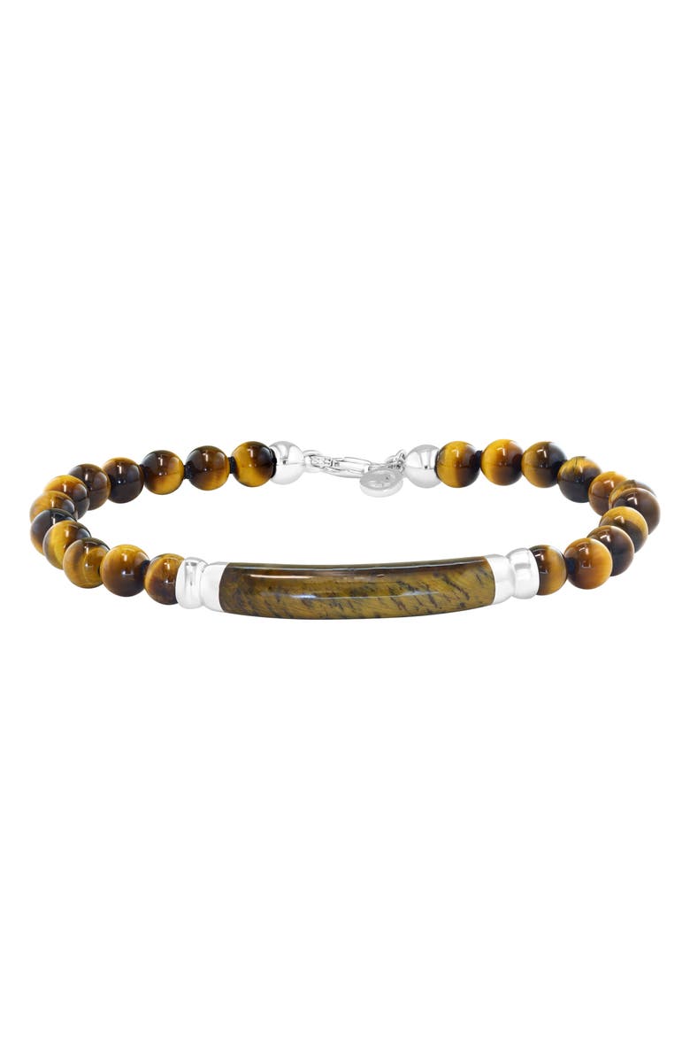 EFFY Men's Tiger's-Eye Beaded Bracelet, Main, color, Brown