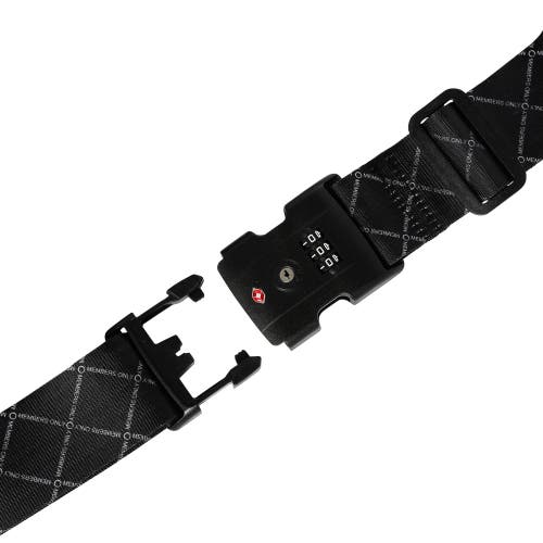 Members Only Adjustable Luggage Strap With Combination Lock In Black