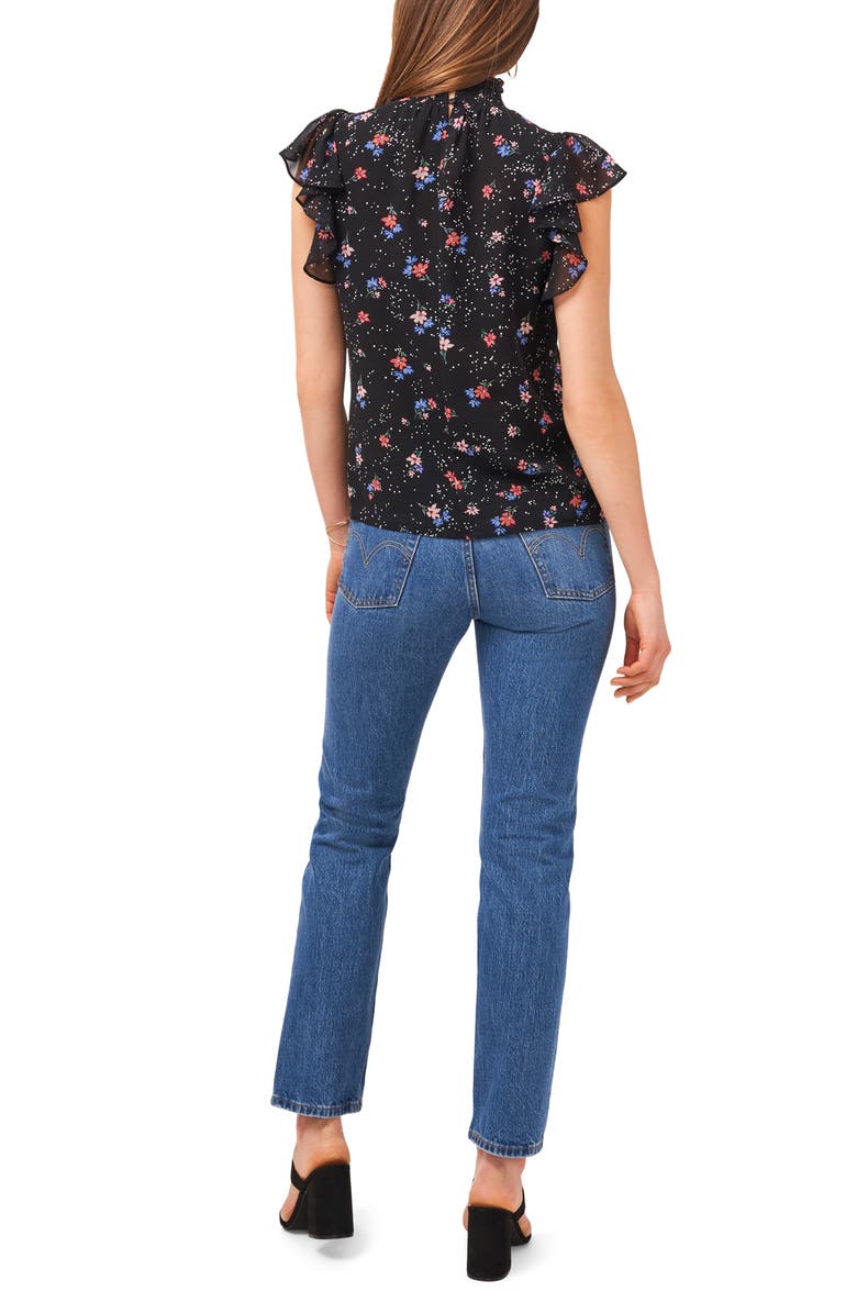 1.STATE Flutter Sleeve Smocked Neck Blouse, Alternate, color,