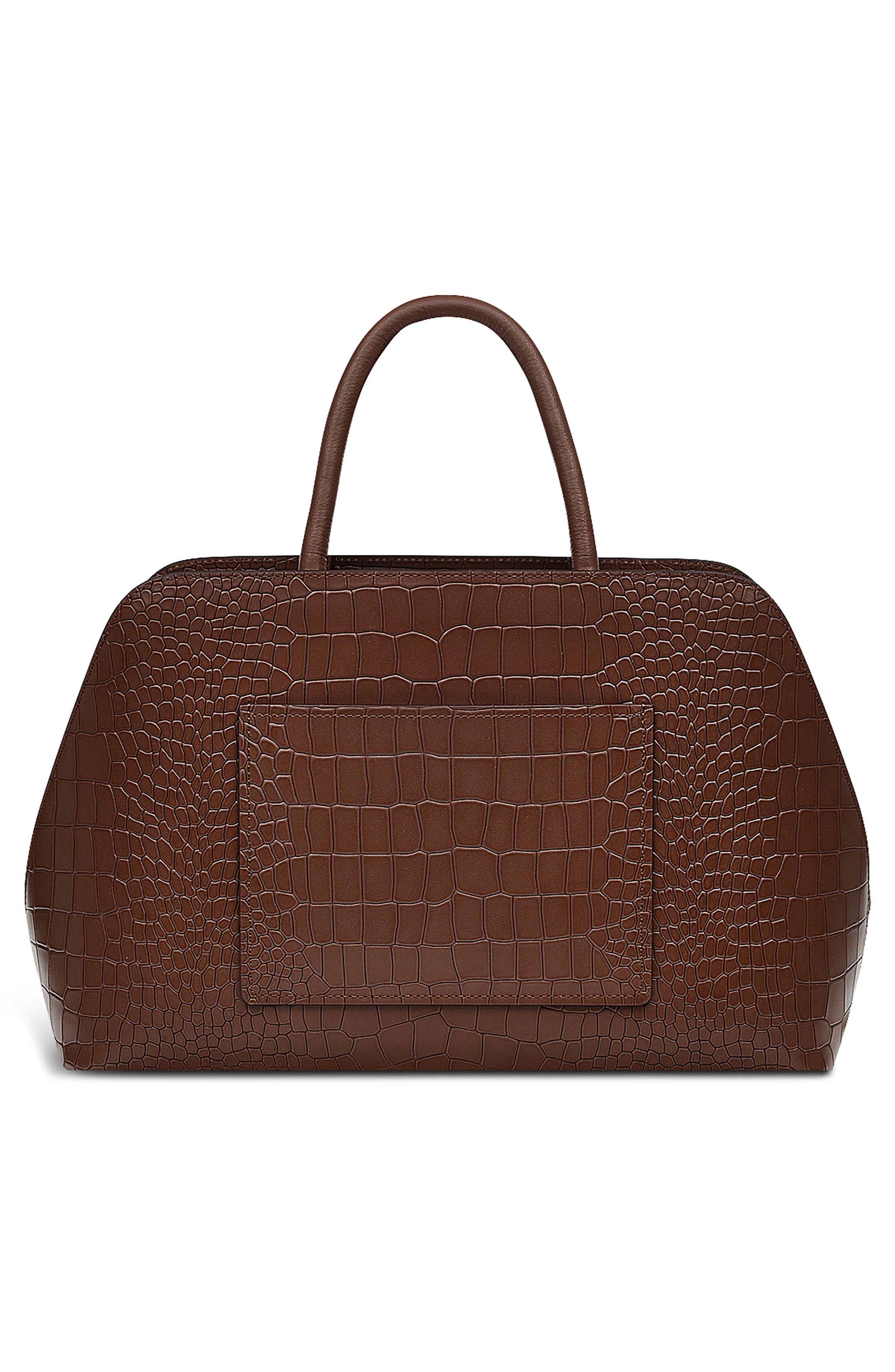 Radley Liverpool Street Croc Embossed Leather Satchel, Alternate, color, 