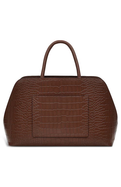 Radley Liverpool Street Croc Embossed Leather Satchel In Brown