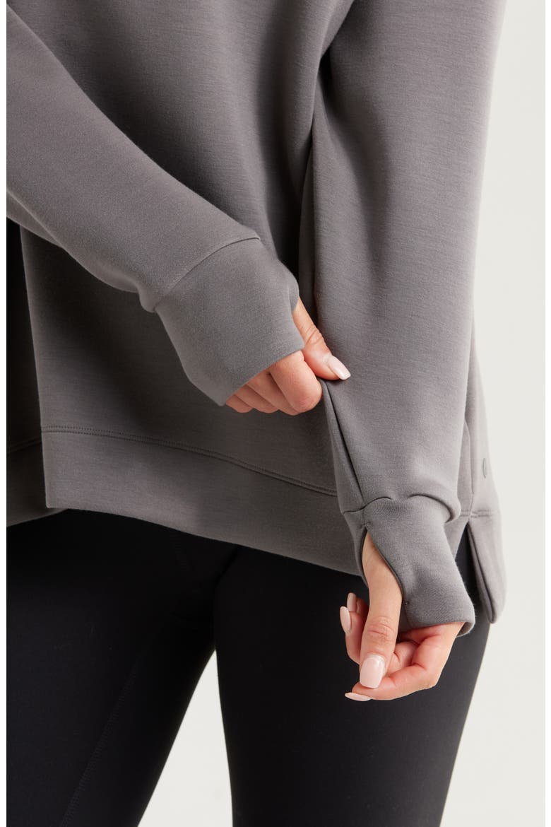Soft Scuba Knit Oversize Crewneck Sweatshirt, Alternate, color, GREY KITTEN