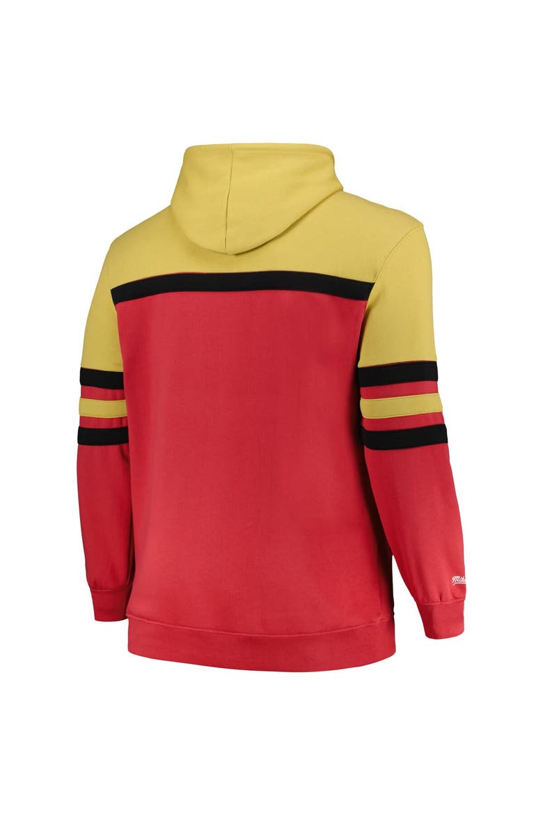 Men's Mitchell & Ness Red Chicago Bulls Big & Tall Hardwood Classics Head Coach Pullover Hoodie, Alternate, color, Red