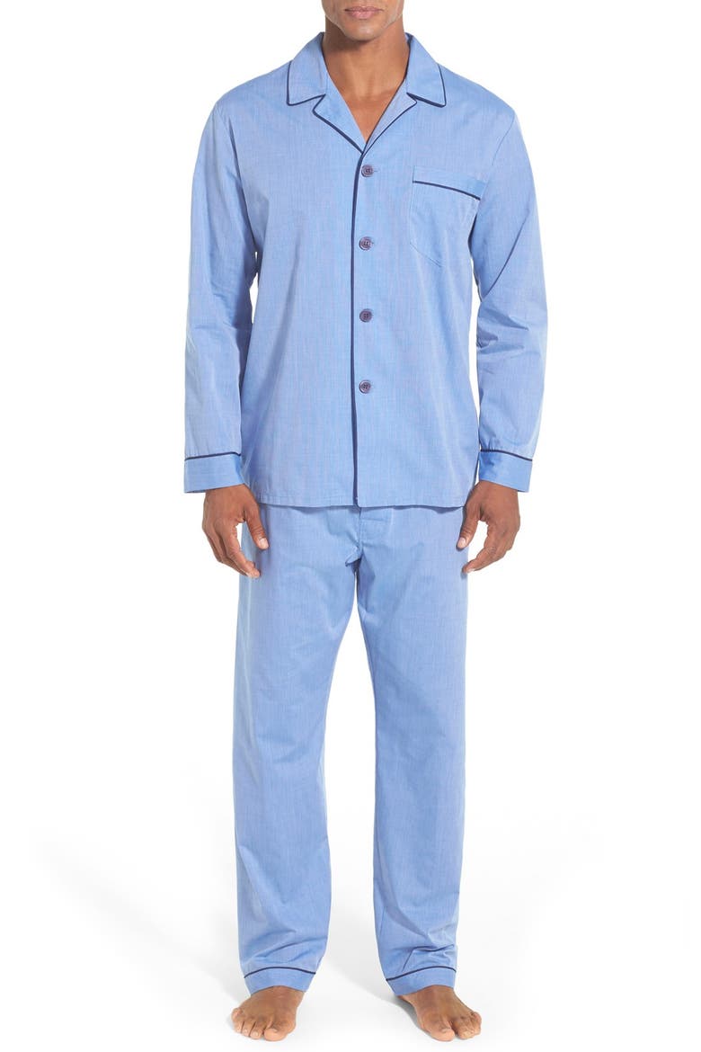 Cotton Blend Pajamas, Main, color, BLUE